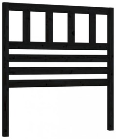 fekete tömör fenyőfa ágy fejtámla 81 x 4 x 100 cm