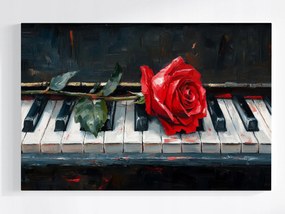 Poszter Zene Művészet Zongora Virág Rózsa 60x40