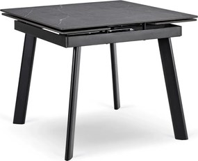 Stół LARES Ceramiczny Rozkładany 90-150 cm Czarny Marmur/Czarny