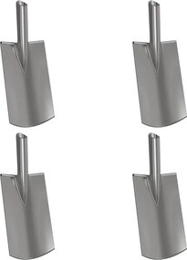vidaXL Lapát Fej 4 pcs Ezüst 43 x 17 cm Porszórt acél