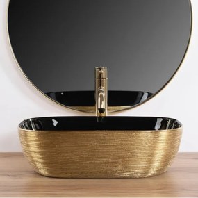 REA-U8780 - Ráépíthető mosdó BELINDA 33x46,5 cm kerámia/fekete/arany