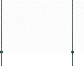 vidaXL Kerítés oszlopokkal Zöld 1,5 x 25 m Acél
