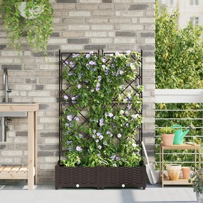 Kert Cserép Trellis-szel 2 db Barna 80x40x125.5 cm