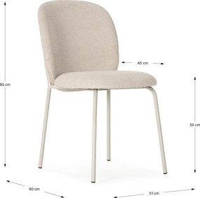 Krémszínű étkezőszék szett 4 db-os Daia – Marckeric