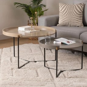 Összecsukható asztal Mandy Beige, 2 db