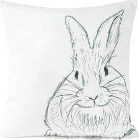Dekoratív párnahuzat Tavasz 45x45 Eurofirany fehér fekete vázlatos nyúl
