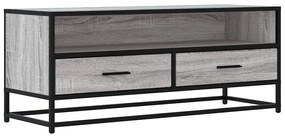 szürke sonoma színű szerelt fa és fém TV-szekrény 100x34,5x40cm