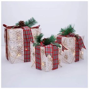 Solight 1V291 - 3 db-os LED karácsonyi ajándék szett 48xLED/3,6W/230V IP44 meleg fehér