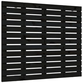 fekete tömör fenyőfa fali fejtámla 81 x 3 x 91,5 cm