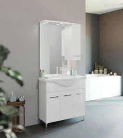 Smart 85cm-es három ajtós fürdőszobaszekrény + mosdó