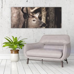 Kép - Szarvas az erdőben (120x50 cm)