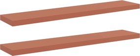 vidaXL Falpolc Falra szerelhető 2 pcs Piros 120 x 23,5 x 4 cm Faanyag