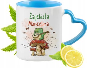 Marcelina Kék Bögre Szív Alakú Füllel Kávé Ajándék