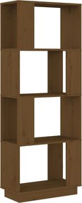 vidaXL mézbarna tömör fenyőfa könyvszekrény/térelválasztó 51x25x132 cm