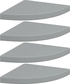 vidaXL 4 db szürke MDF lebegő sarokpolc 35 x 35 x 3,8 cm