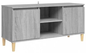 szürke sonoma színű TV-szekrény tömör falábakkal 103,5x35x50 cm