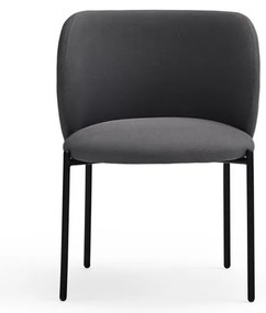 Sötétszürke kárpitozott étkezőfotel szett 2 db-os Mogi – Teulat