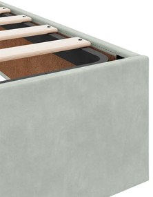 Ágykeret matracmal tárolóval Világosszürke 80 x 200 cm Bársony