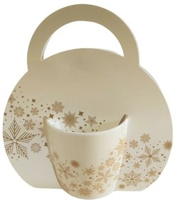 Home Elements Porcelán bögre karácsonyi mintával Hópelyhek 300 ml ajándékdobozban