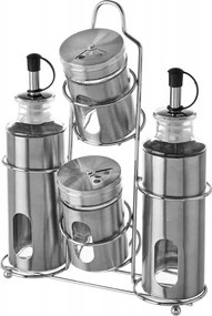 Asztali Rendszerező Fűszerek Olaj Ecet Só-borsszóró Ezüst