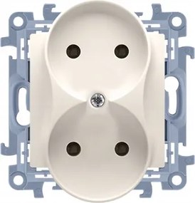 Simon 10 Dupla aljzat földelés nélkül Bézs CG2M.01/41