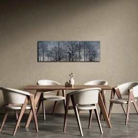 Kép - Fa sziluettek levelekkel (órával) (90x30 cm)