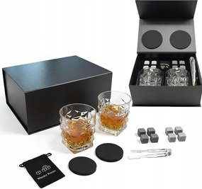 Whisky szett születésnapi ajándék fiúnak 2 pohárral, kövekkel