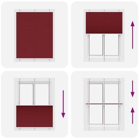 pliszírozott redőny Bordeaux piros 105x100 cm szövetszélesség