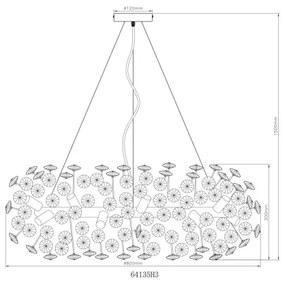 Globo 64135H3 - LED Kristály csillár zsinóron KATRINA 20xG9/3,5W/230V