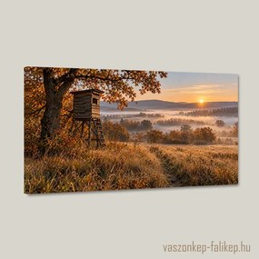 Köd feletti hajnal falikép – őszi fények 40x23 cm