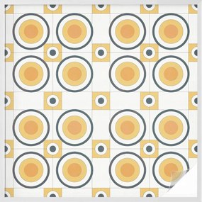 Öntapadós ablak furnér adatvédelem Retro körök 100x100