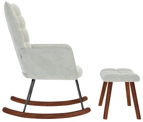 világosszürke bársony hintaszék ülőkével