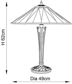 Endon 64045 - Tiffany DARK STAR asztali lámpa 2xE27/60W/230V, Ø 49 cm