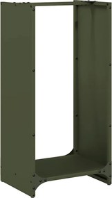 vidaXL olívazöld hidegen hengerelt acél tűzifatároló 40x30x80 cm