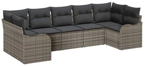 vidaXL Kerti Kanapé Szett Szürke polirattan