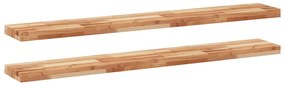 2 db olajbevonatú tömör akácfa függőpolc 160 x 20 x 4 cm