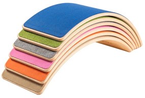 Kék-natúr színű borovi fenyő egyensúlyozó deszka 80x30x18 cm Montessori – Meowbaby