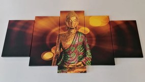 5 részes kép Buddha absztrakt háttérrel