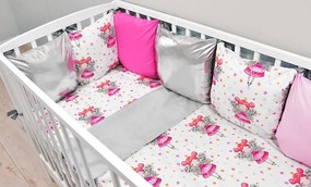 Baby Nellys Párna akadályokat val vel ágy ágyneműk Shine - Tündér, szürke, B19 135x100