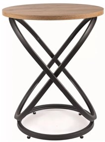 Eos E dohányzóasztal tölgy/fekete 45cm