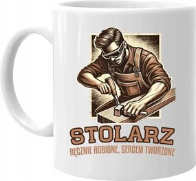 Asztalos kézzel készített, szívvel készített Bögre Ajándék Asztalosnak