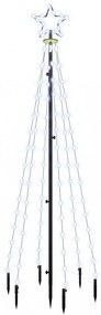 hideg fehér fényű karácsonyfa tüskével 108 LED-del 180 cm