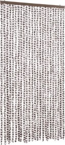 vidaXL tópszínű és fehér zsenília rovarfüggöny 100 x 200 cm