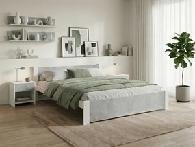 IKAROS ágy 160 x 200 cm, beton/fehér Ágyrács: Léces ágyrács, Matrac: Coco Maxi 20 cm matrac