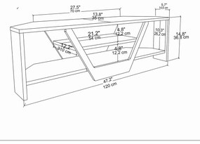 TV asztal Sares Oud Oak