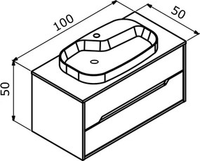 Galia mosdószekrény, 100 cm – TR785PNC1404
