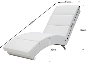 Casaria® London nyugágy masszázs és melegítő funkcióval - fehér