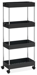 Praktikus kerekes polc - fekete