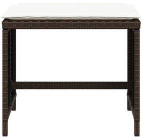 4 db barna polyrattan kerti szék párnával 41 x 41 x 36 cm