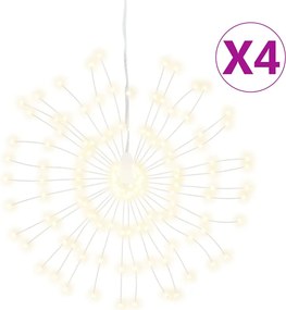 vidaXL 4 db karácsonyi meleg fehér csillagfény 140 db LED 17 cm